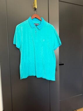 Terry Men's Polo in Bright Teal